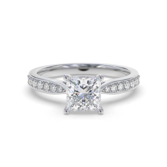 Princess Diamond Shoulder Set Ring