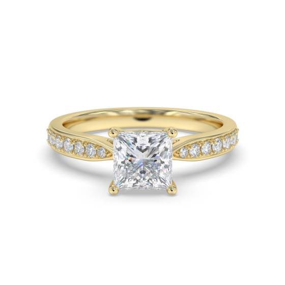 Princess Diamond Shoulder Set Ring