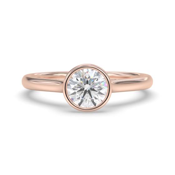 Round Diamond Bezel Set Solitaire Ring
