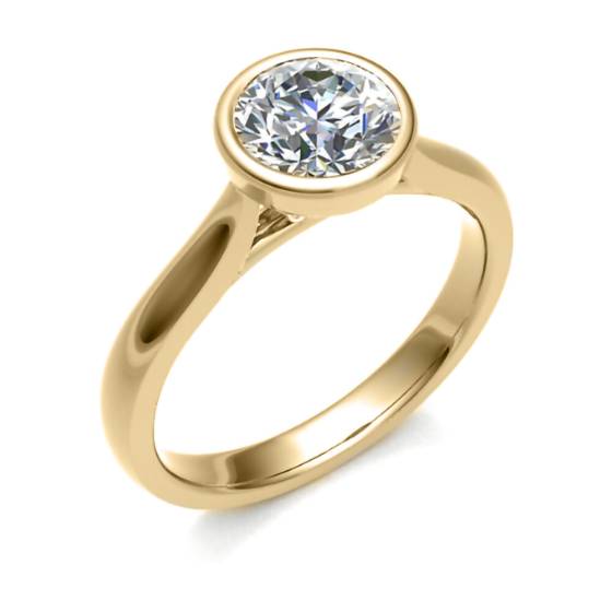Round Diamond Bezel Set Solitaire Ring