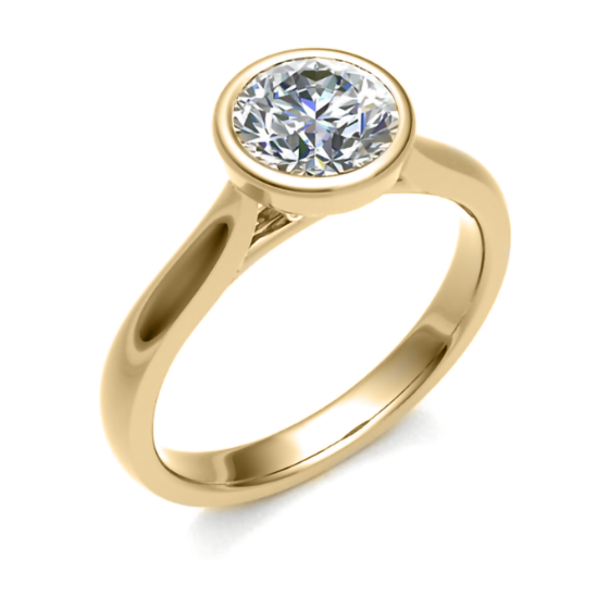Round Diamond Bezel Set Solitaire Ring