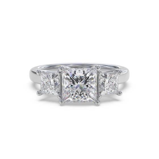 Elegant Princess Diamond Trilogy Ring