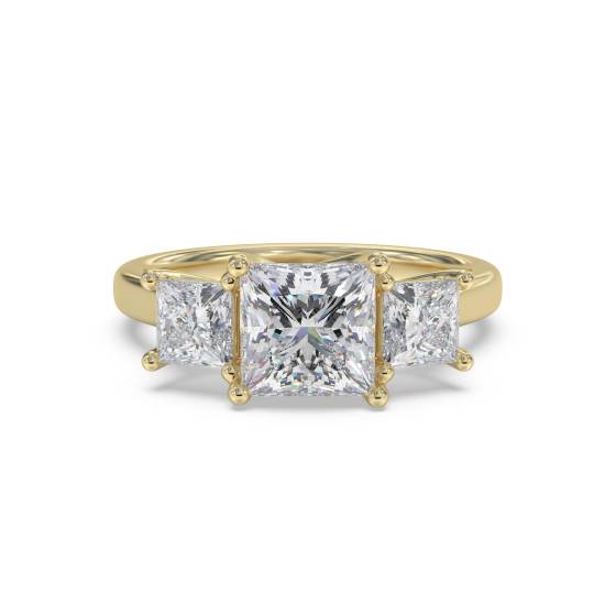 Elegant Princess Diamond Trilogy Ring