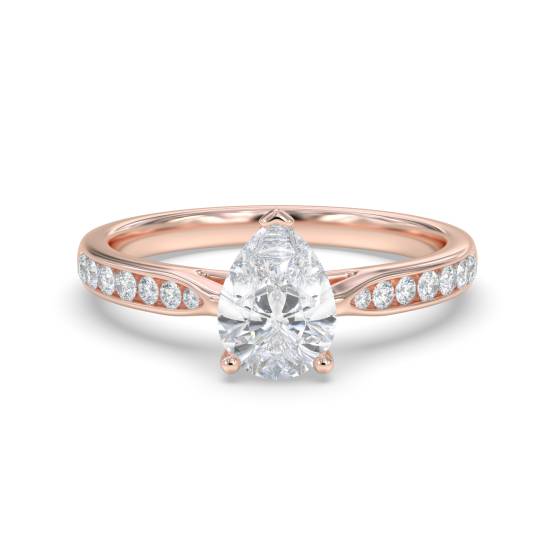 Pear Diamond Shoulder Set Ring