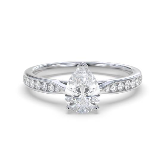 Pear Diamond Shoulder Set Ring
