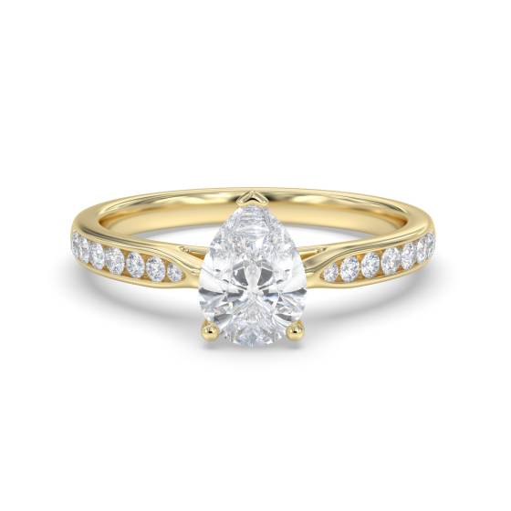 Pear Diamond Shoulder Set Ring