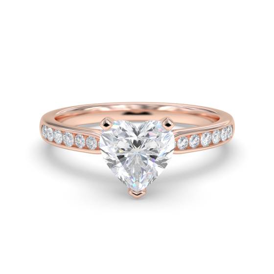 Modern Heart Diamond Shoulder Set Ring