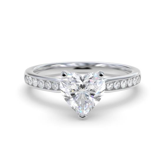 Modern Heart Diamond Shoulder Set Ring