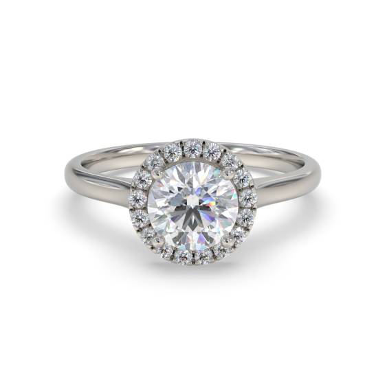 Elegant Round Diamond Single Halo Ring