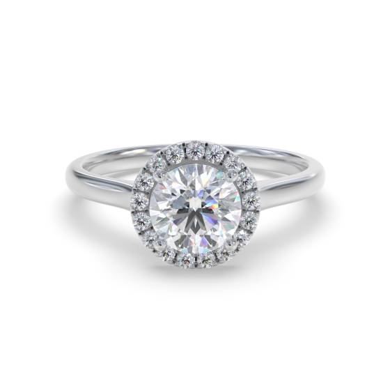 Elegant Round Diamond Single Halo Ring