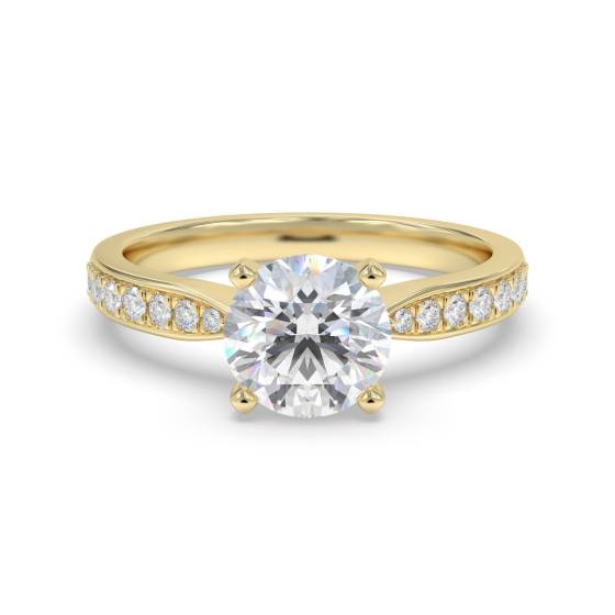 Round Shoulder Set Diamond Engagement Ring
