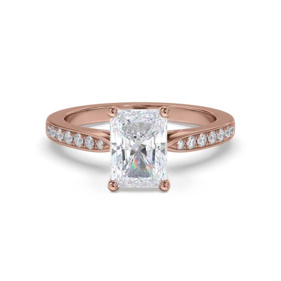 Radiant Diamond Shoulder Set Ring