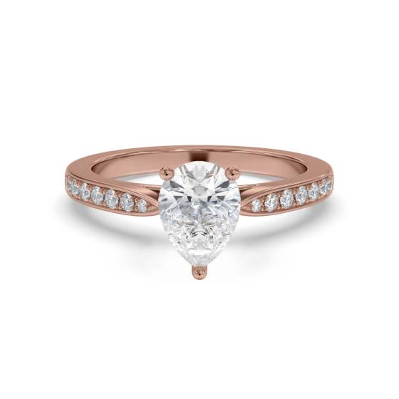 Pear Diamond Shoulder Set Ring