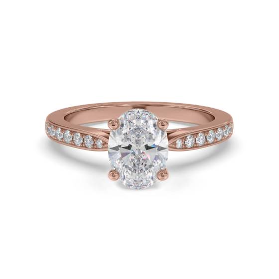 Oval Diamond Shoulder Set Ring