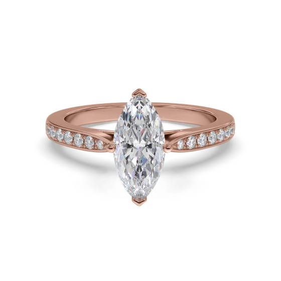 Marquise Diamond Shoulder Set Ring