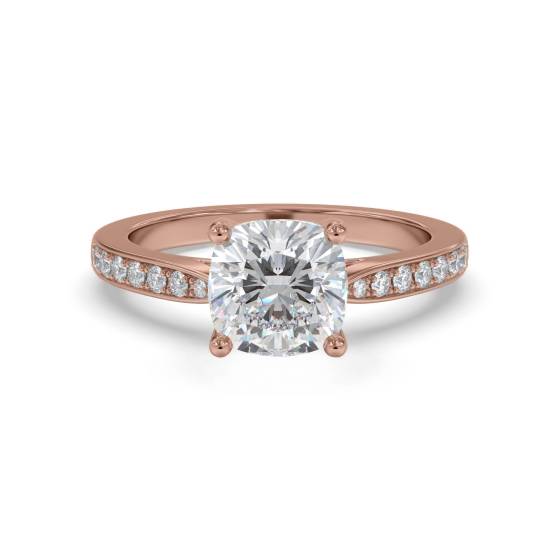 Cushion Diamond Shoulder Set Ring