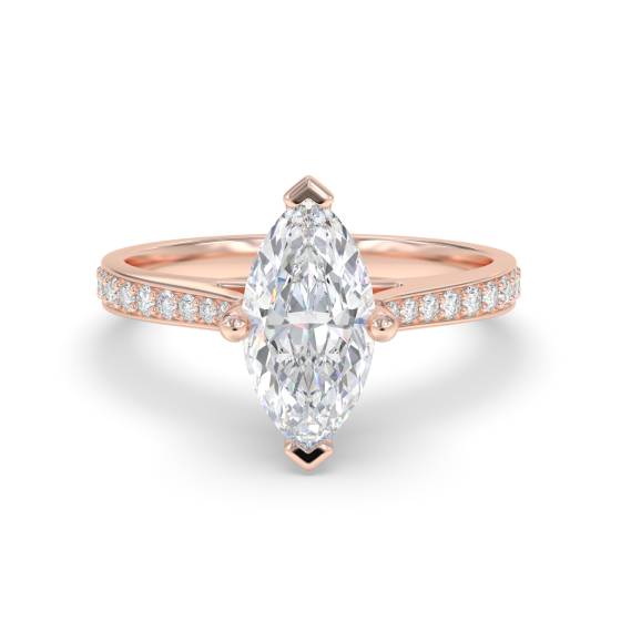 Marquise Diamond Shoulder Set Ring