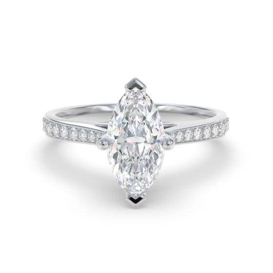 Marquise Diamond Shoulder Set Ring