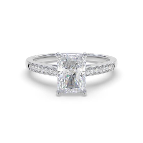 Radiant Diamond Shoulder Set Ring