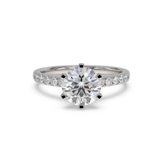 Round Diamond Shoulder Set Ring