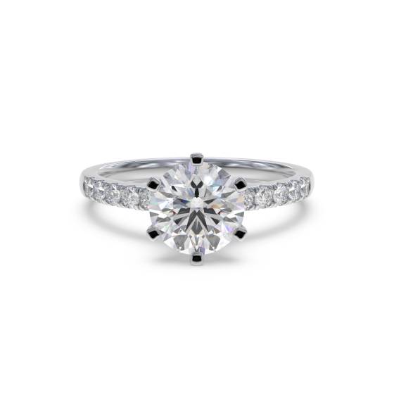 Round Diamond Shoulder Set Ring