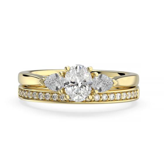 Oval Diamond Trilogy Bridal Set