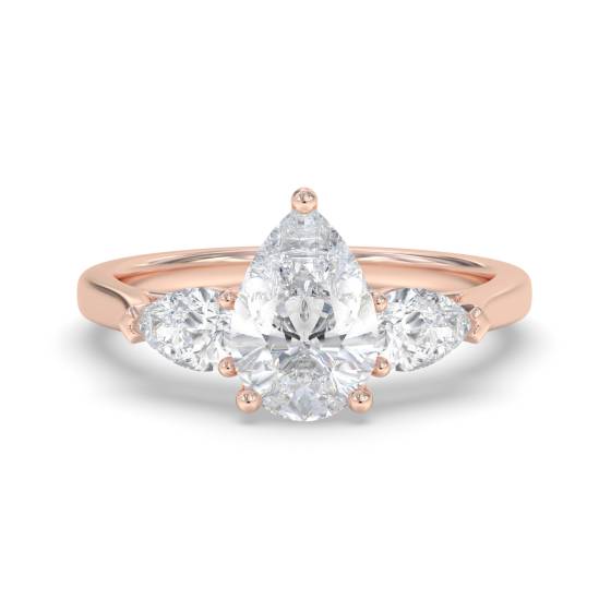 Elegant Pear Diamond Trilogy Ring