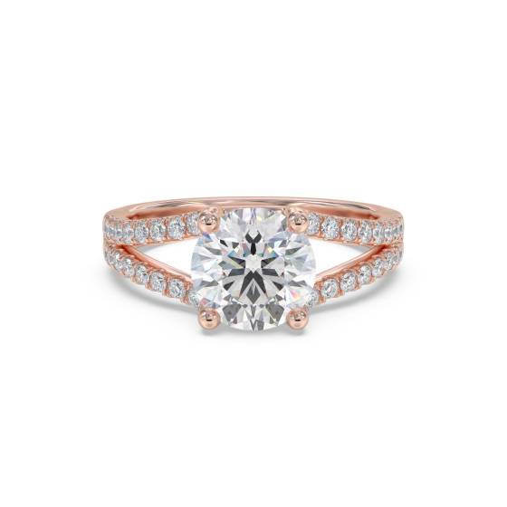 Round Diamond Shoulder Set Ring