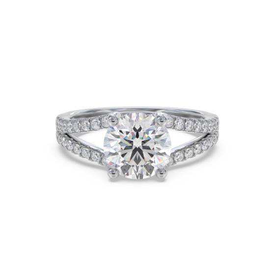 Round Diamond Shoulder Set Ring