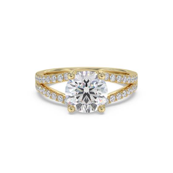 Round Diamond Shoulder Set Ring
