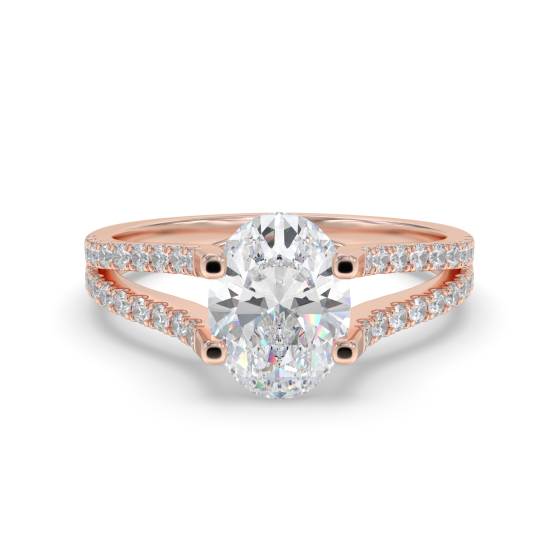 Oval Diamond Shoulder Set Ring