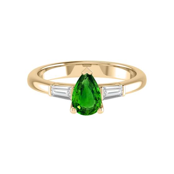 Elegant Emerald Diamond Trilogy Ring