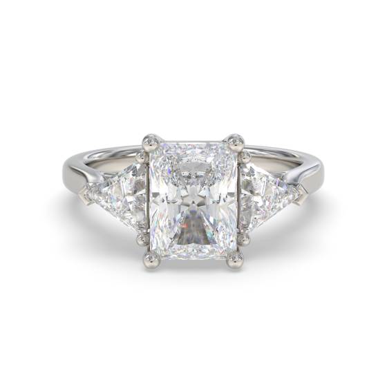 Elegant Radiant and Trillion Diamond Trilogy Ring