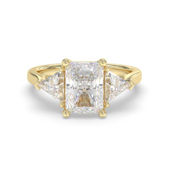 Elegant Radiant and Trillion Diamond Trilogy Ring