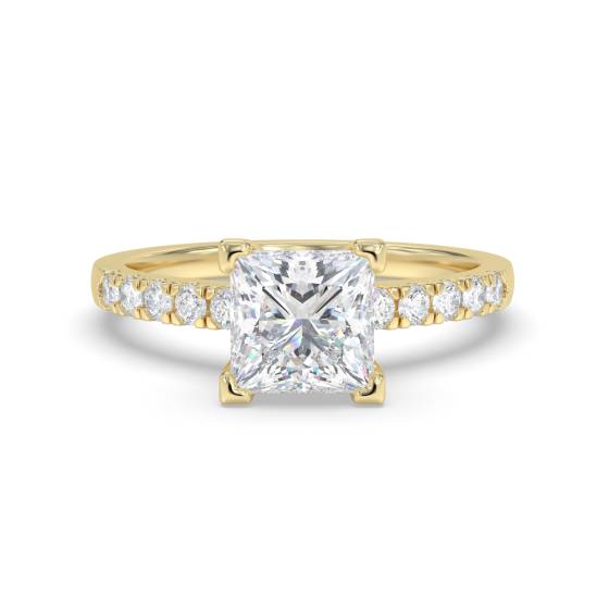 Princess Diamond Shoulder Set Ring