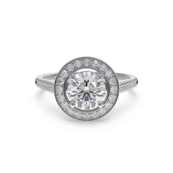 Modern Round Diamond Single Halo Ring