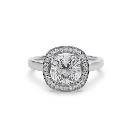 Cushion Diamond Single Halo Ring