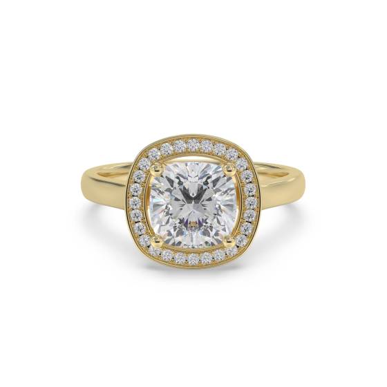 Cushion Diamond Single Halo Ring