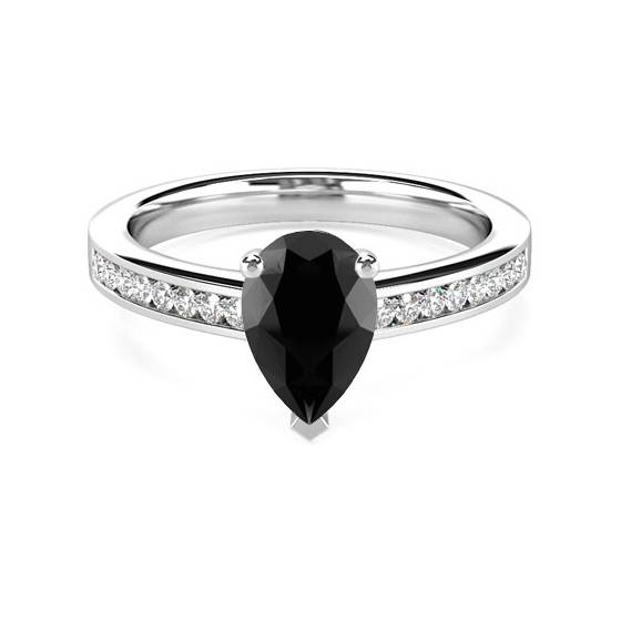 Black Diamond Shoulder Set Ring