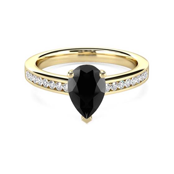 Black Diamond Shoulder Set Ring