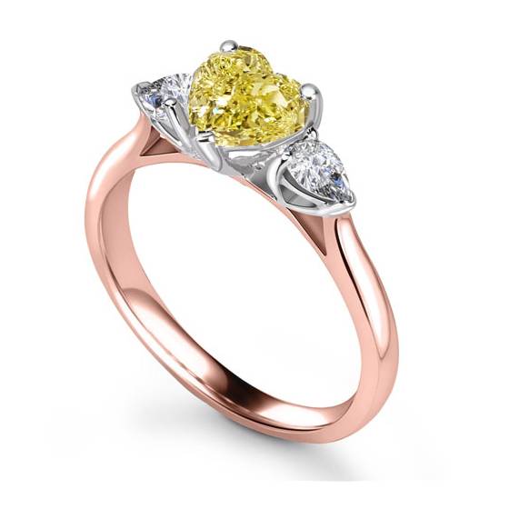 Yellow Heart Diamond Trilogy Ring
