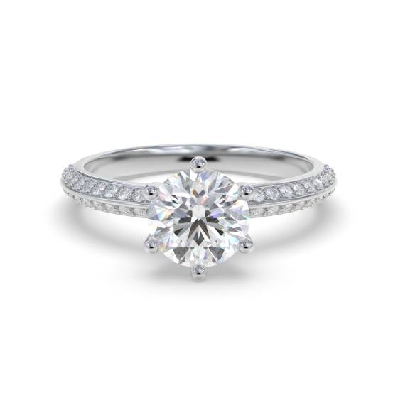 Classic Six Claw Round Diamond Ring