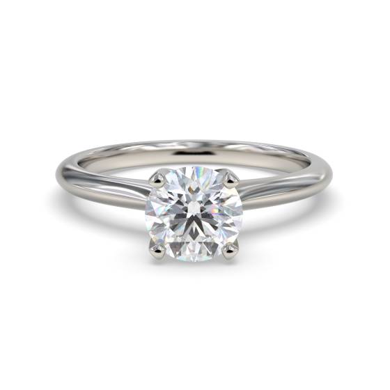 Knife Edge Round Diamond Engagement Ring