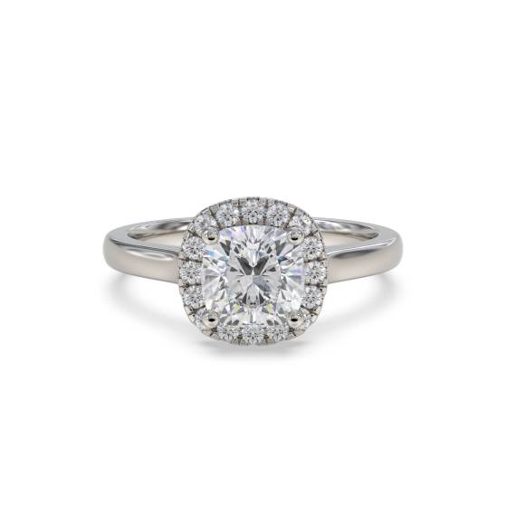 Cushion Diamond Single Halo Ring