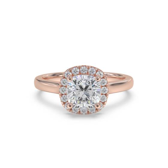Cushion Diamond Single Halo Ring