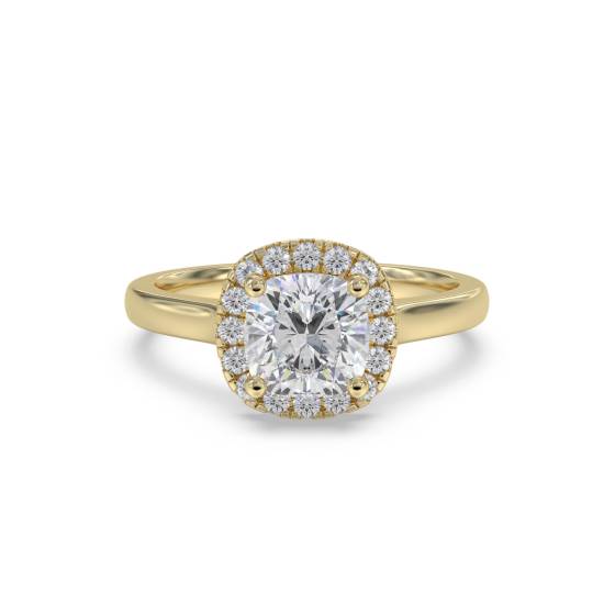 Cushion Diamond Single Halo Ring