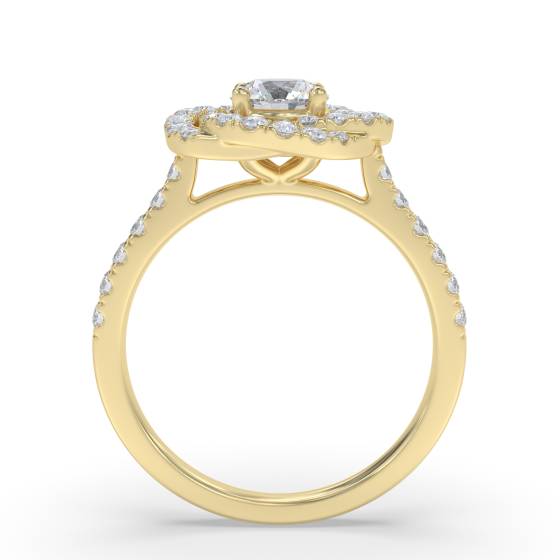 Flower Diamond Halo Ring