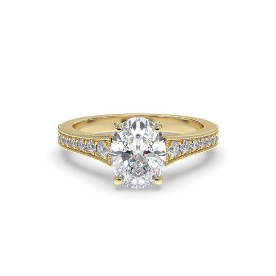 Oval Diamond Shoulder Set Ring