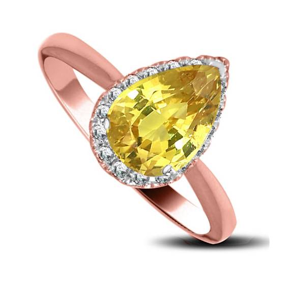 Fancy Yellow Pear Diamond Halo Ring