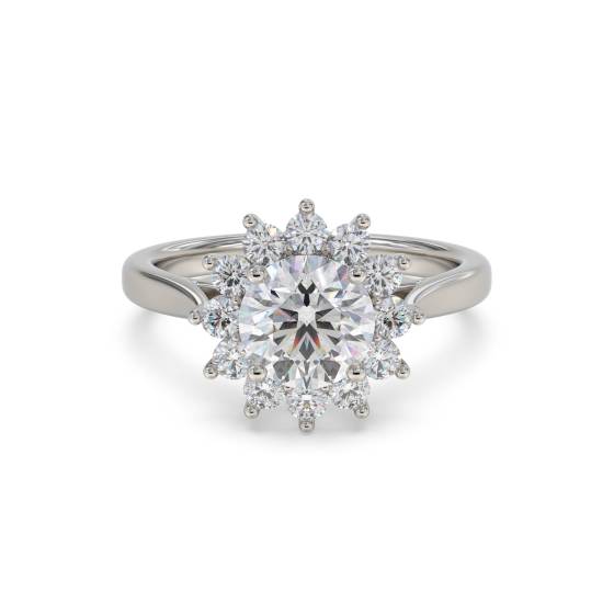 Round Diamond Floral Designer Ring